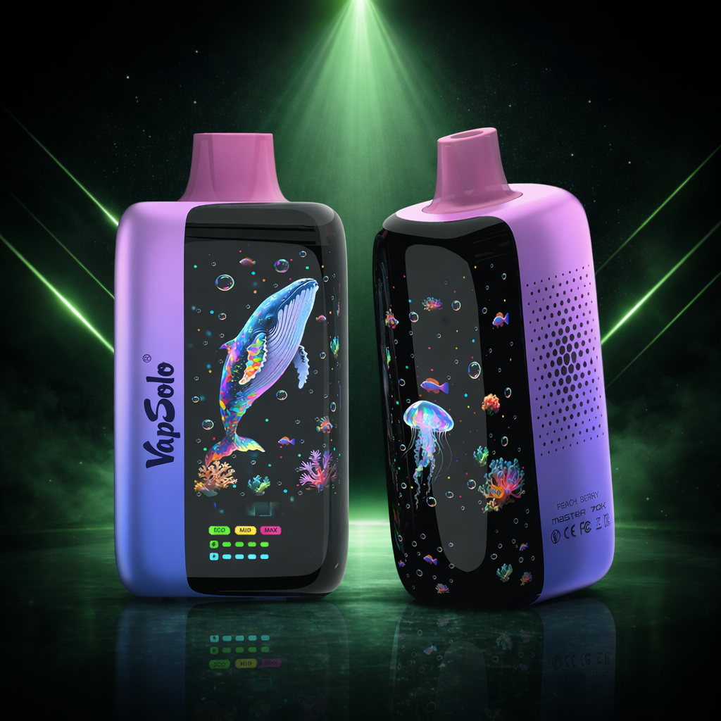 VapSolo Master 70K Peach Berry – cigarrillo electrónico desechable con 70000 caladas, sabor melocotón y frutos rojos