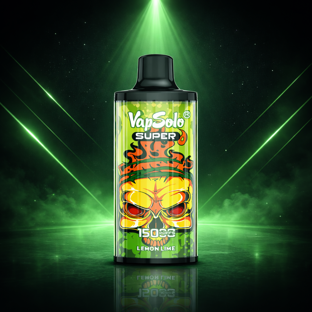 VapSolo Super 15K Lemon Lime – cigarrillo electrónico desechable con muchas caladas y sabor cítrico refrescante
