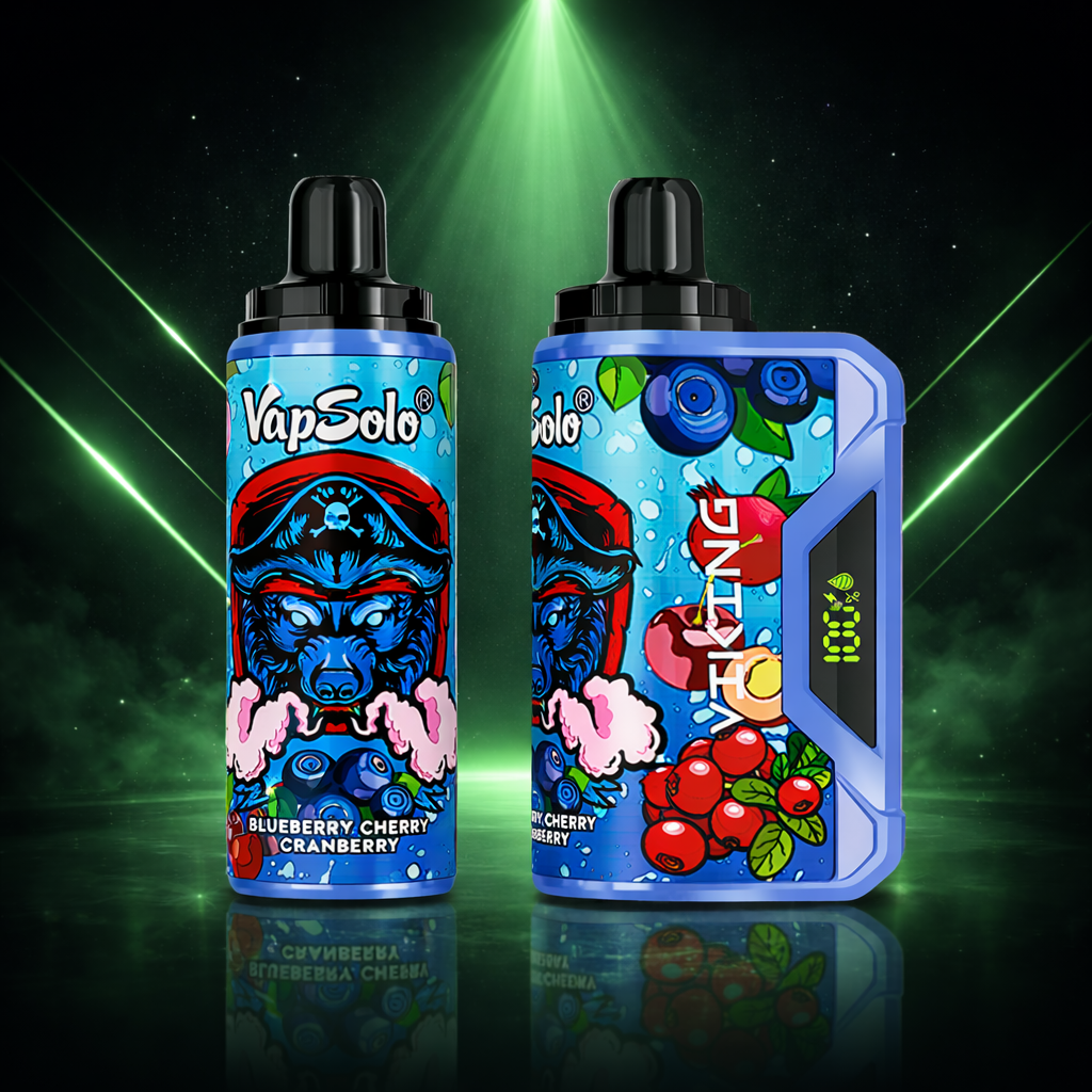 VapSolo Viking 12K Blueberry Cherry Cranberry – vaper desechable 12000 caladas, cigarrillos electrónicos desechables con puff frutal